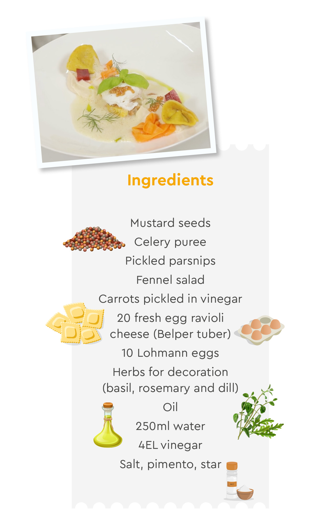 Poached egg
with porcini ravioli by LOHMANN